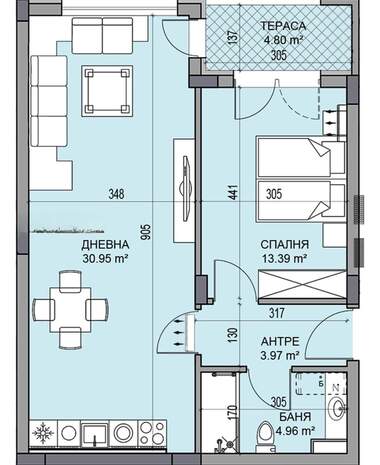 Satış - Apartman olarak Gagarin,  Plovdiv